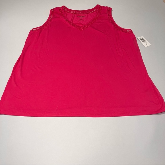 Feminine Soft Girl Bright Pink Lace Sleeveless Top-NWT Torrid Size 3 (22/24) - Picture 3 of 13